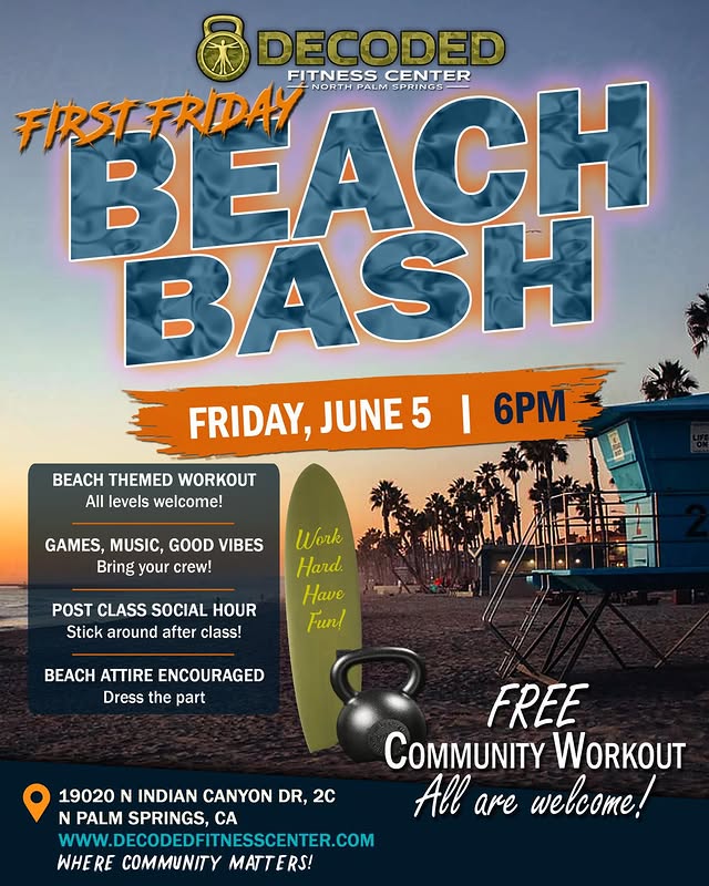 Decoded Fitness Center First Friday Beach Bash — Friday June 5th, 6PM, free community workout
